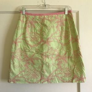 Lilly Pulitzer Top Stitched Monkey Skirt- Size 6
